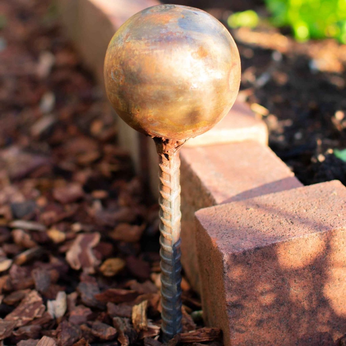 Rustic Garden Hose Guide Stakes – Patina Steel Rebar Hose Protectors (Set of 4) - Napa Valley Wildflower Co.