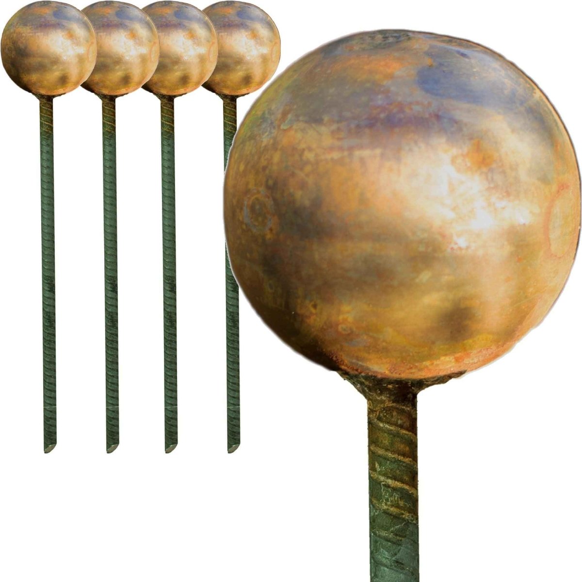 Rustic Garden Hose Guide Stakes – Patina Steel Rebar Hose Protectors (Set of 4) - Napa Valley Wildflower Co.