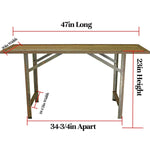 Rustic Redwood Outdoor Work Bench – Handmade Patio & Garden Table (USA Made) - Napa Valley Wildflower Co.