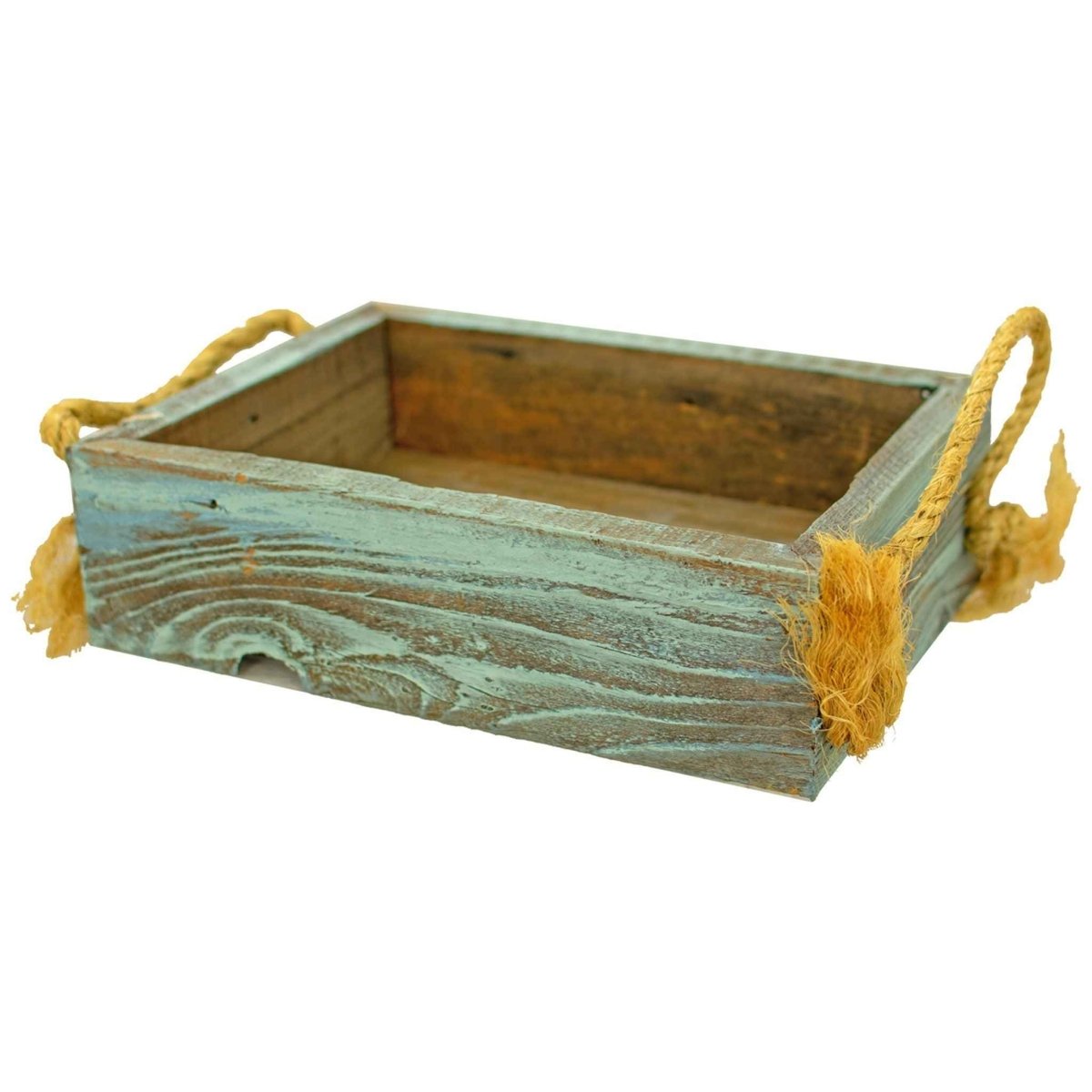 Rustic Redwood Planter Box with Rope Handles - Napa Valley Wildflower Co.