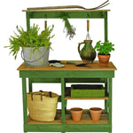 Rustic Redwood Potting Bench with Storage & Top Shelf – Handmade Outdoor Gardening Workstation (USA Made) - Napa Valley Wildflower Co.