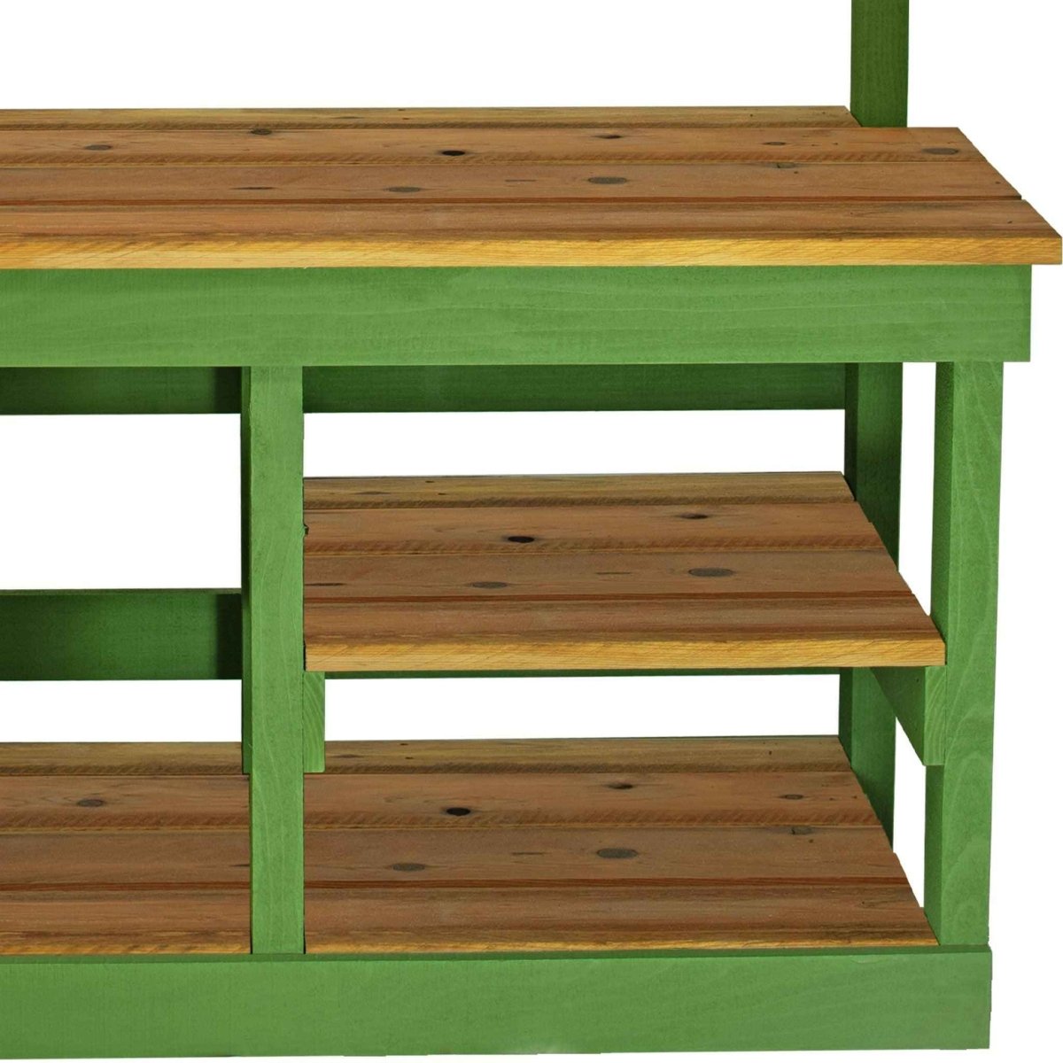 Rustic Redwood Potting Bench with Storage & Top Shelf – Handmade Outdoor Gardening Workstation (USA Made) - Napa Valley Wildflower Co.