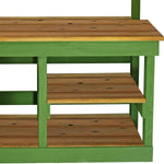 Rustic Redwood Potting Bench with Storage & Top Shelf – Handmade Outdoor Gardening Workstation (USA Made) - Napa Valley Wildflower Co.