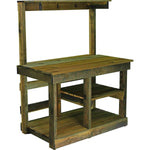 Rustic Redwood Potting Bench with Storage & Top Shelf – Handmade Outdoor Gardening Workstation (USA Made) - Napa Valley Wildflower Co.