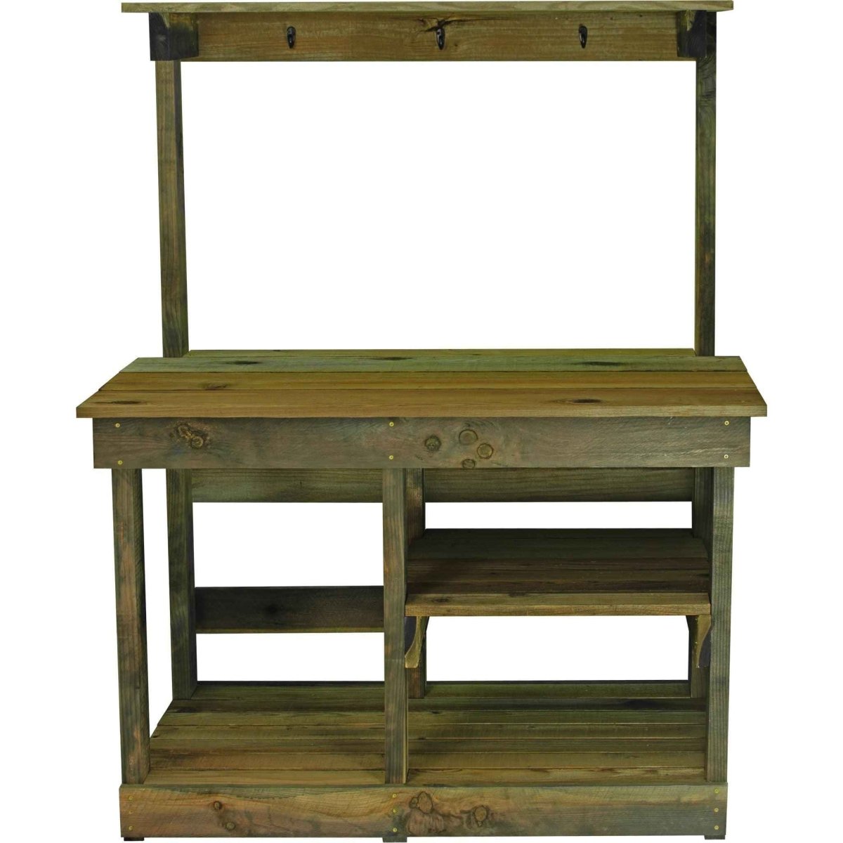 Rustic Redwood Potting Bench with Storage & Top Shelf – Handmade Outdoor Gardening Workstation (USA Made) - Napa Valley Wildflower Co.
