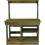 Rustic Redwood Potting Bench with Storage & Top Shelf – Handmade Outdoor Gardening Workstation (USA Made) - Napa Valley Wildflower Co.