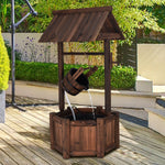 Rustic Wooden Wishing Well Water Fountain – Outdoor Garden Fountain with Pump - Napa Valley Wildflower Co.