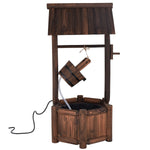 Rustic Wooden Wishing Well Water Fountain – Outdoor Garden Fountain with Pump - Napa Valley Wildflower Co.