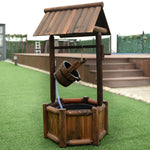 Rustic Wooden Wishing Well Water Fountain – Outdoor Garden Fountain with Pump - Napa Valley Wildflower Co.