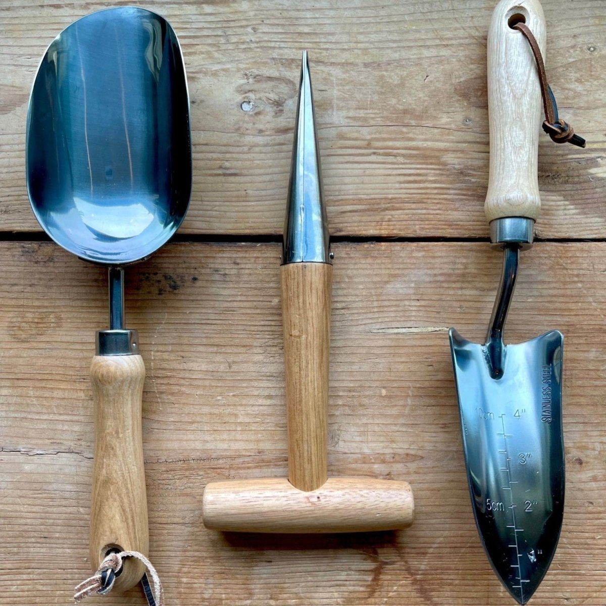 Seed & Bulb Planter's Tool Set +Leather Garden Bag - Napa Valley Wildflower Co.