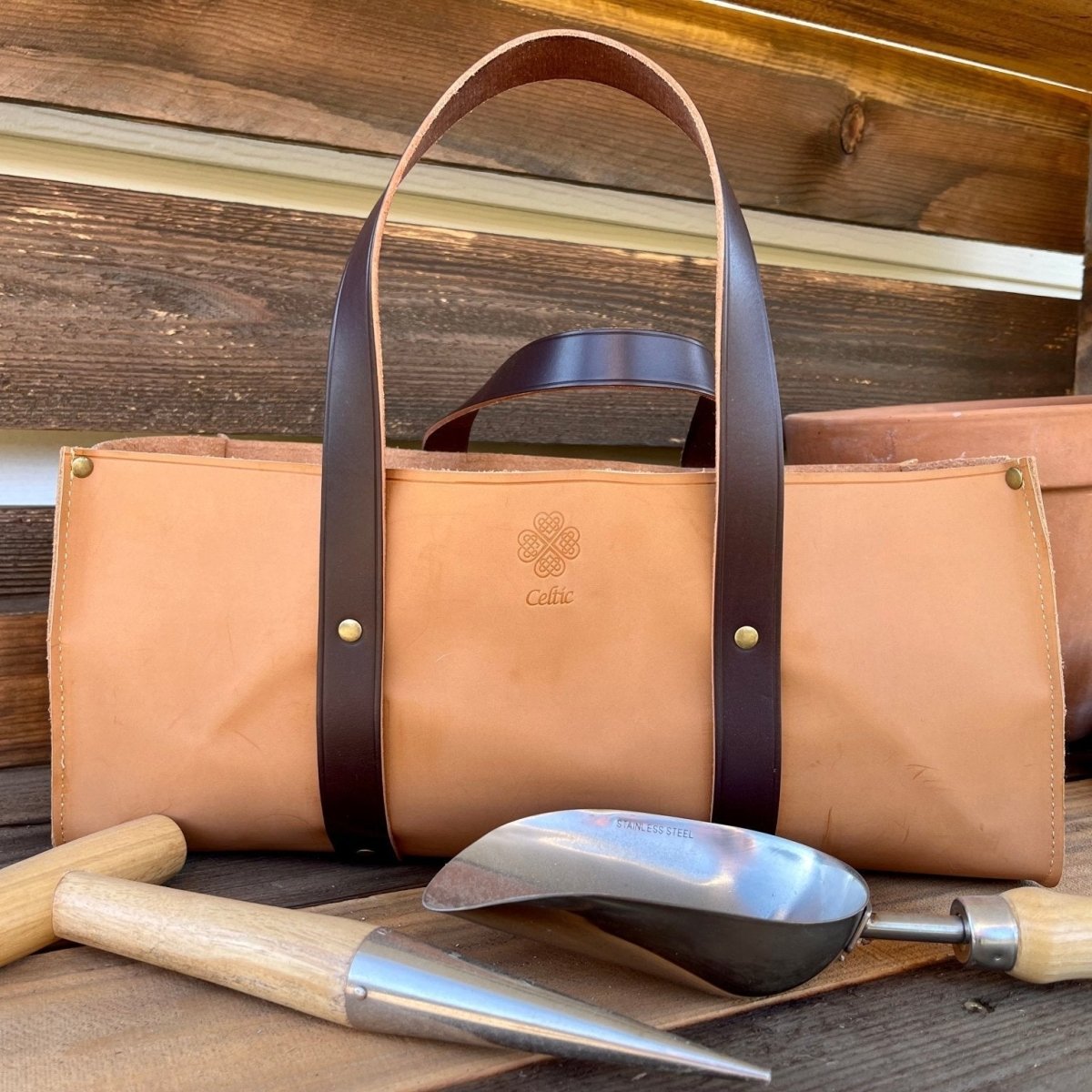 Seed & Bulb Planter's Tool Set +Leather Garden Bag - Napa Valley Wildflower Co.