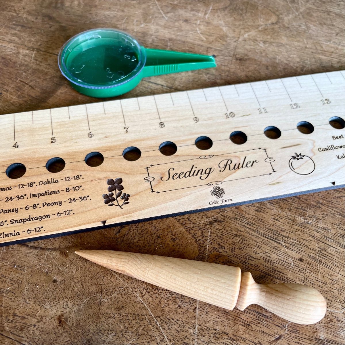 Seeding Gift Set: Dibbler, Seeder, and Ruler - Napa Valley Wildflower Co.