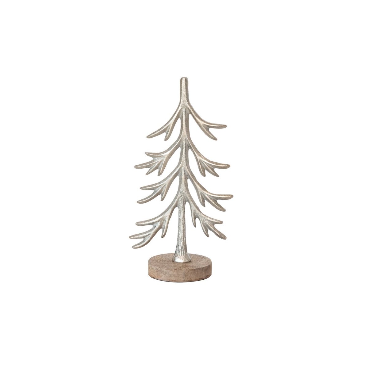 Silver Cast Aluminum Trees with Mango Wood Base | 2 Sizes - Napa Valley Wildflower Co.