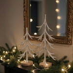 Silver Cast Aluminum Trees with Mango Wood Base | 2 Sizes - Napa Valley Wildflower Co.