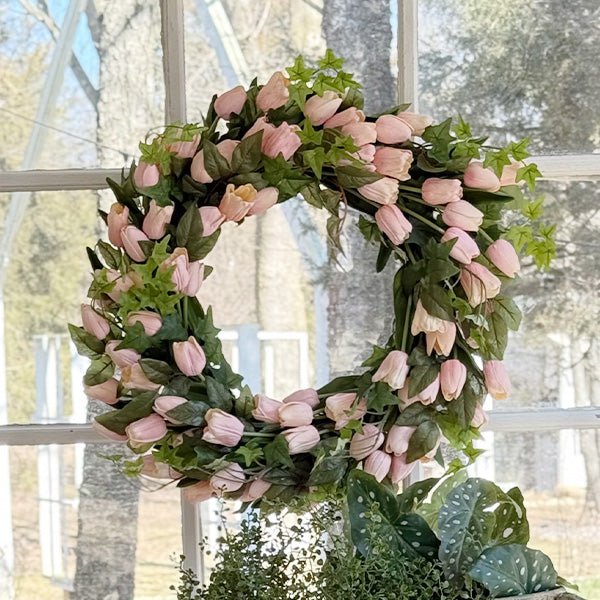 Soft Pink Real - Touch Tulip Wreath - Napa Valley Wildflower Co.