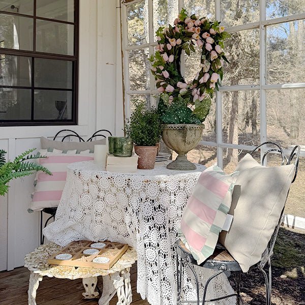 Soft Pink Real - Touch Tulip Wreath - Napa Valley Wildflower Co.