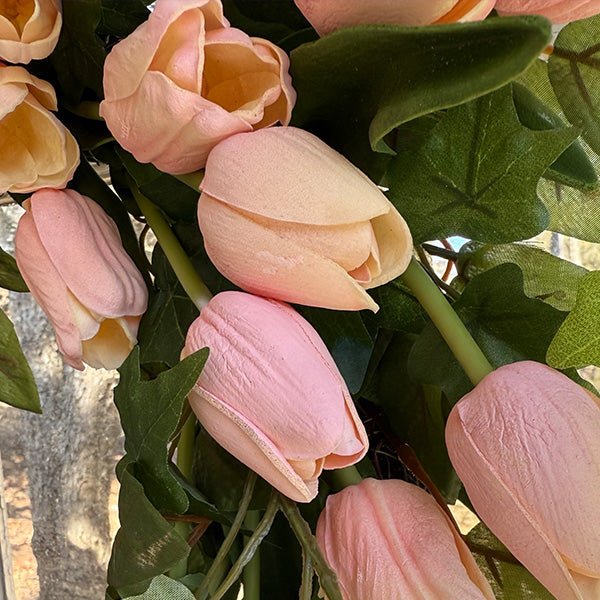 Soft Pink Real - Touch Tulip Wreath - Napa Valley Wildflower Co.