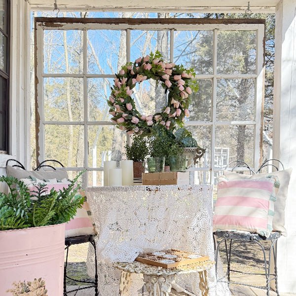 Soft Pink Real - Touch Tulip Wreath - Napa Valley Wildflower Co.