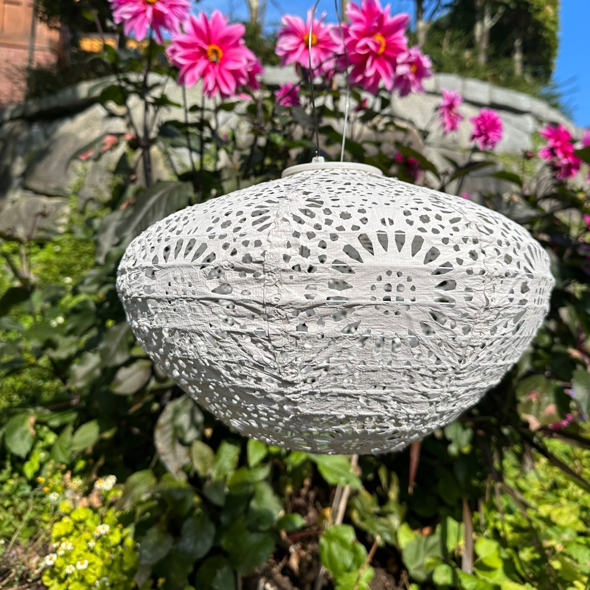 Soji Stella - Crown Chantilly Lace - 13" Solar Lantern - Napa Valley Wildflower Co.