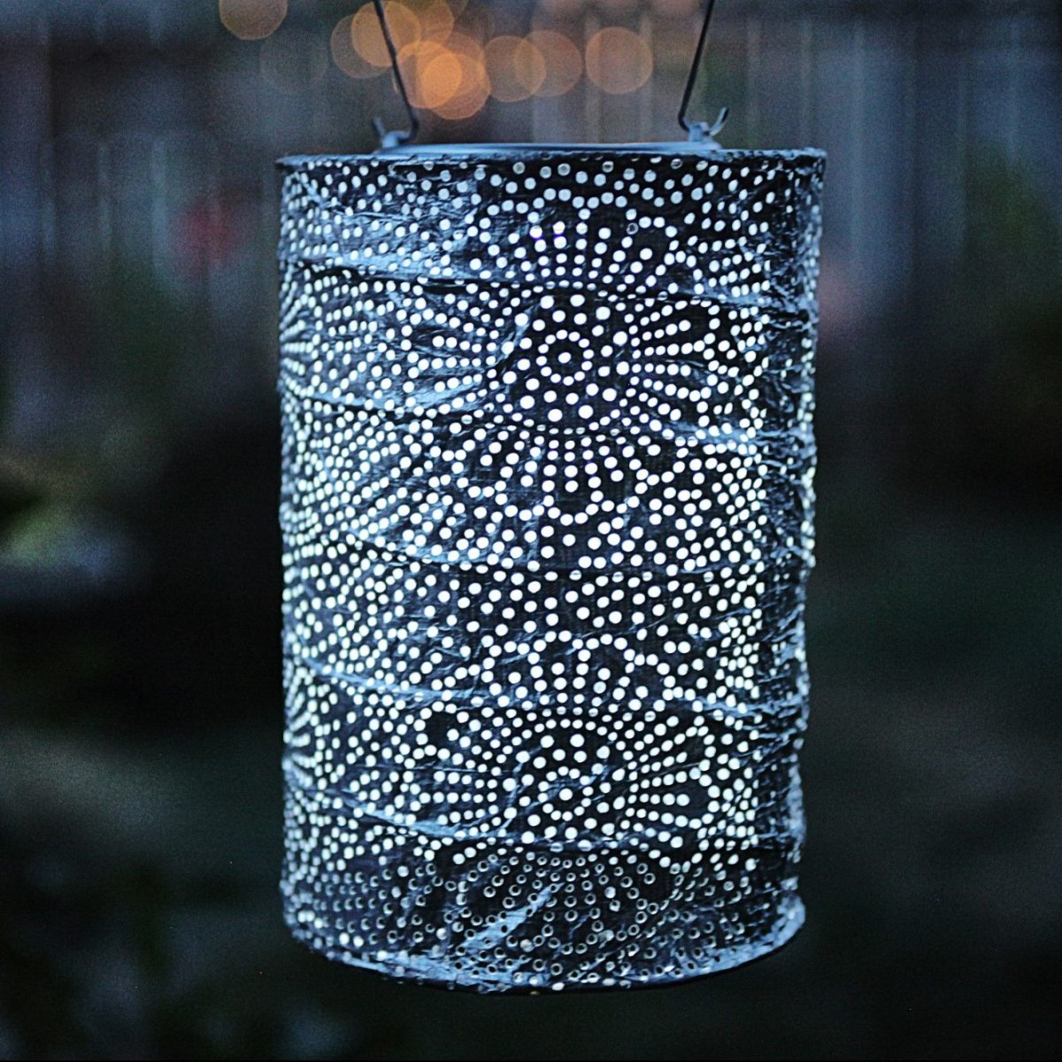 Soji™ Stella Cylinder 7.5" Solar Lantern - Napa Valley Wildflower Co.