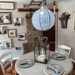 Soji™ Stella Nova Chevron Metallic Blue 18" Pendant Lamp - Napa Valley Wildflower Co.