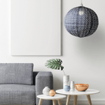 Soji™ Stella Nova Chevron Metallic Blue 18" Pendant Lamp - Napa Valley Wildflower Co.