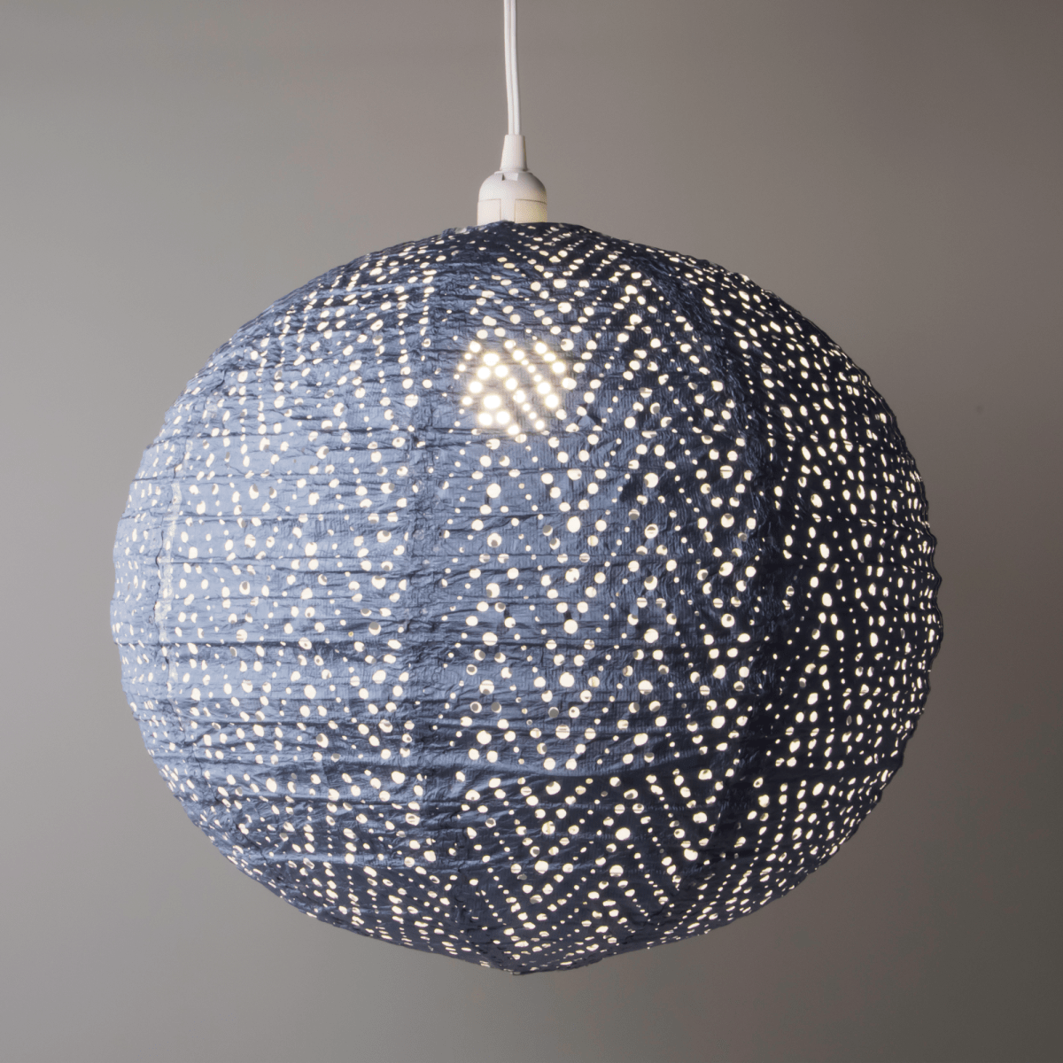 Soji™ Stella Nova Chevron Metallic Blue 18" Pendant Lamp - Napa Valley Wildflower Co.