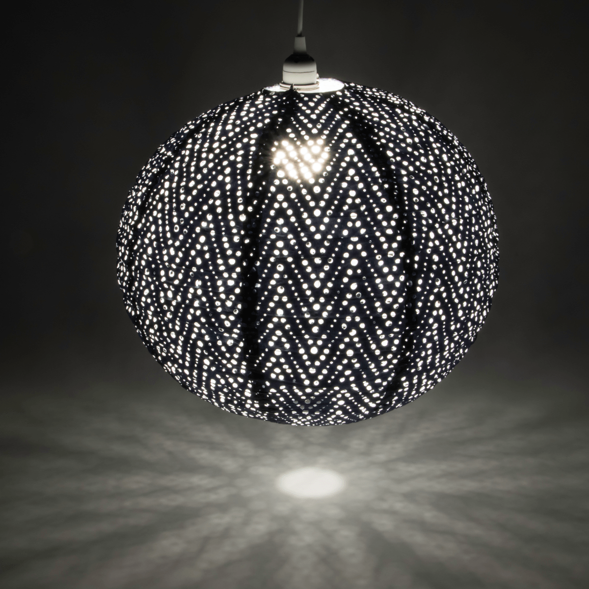 Soji™ Stella Nova Chevron Metallic Blue 18" Pendant Lamp - Napa Valley Wildflower Co.
