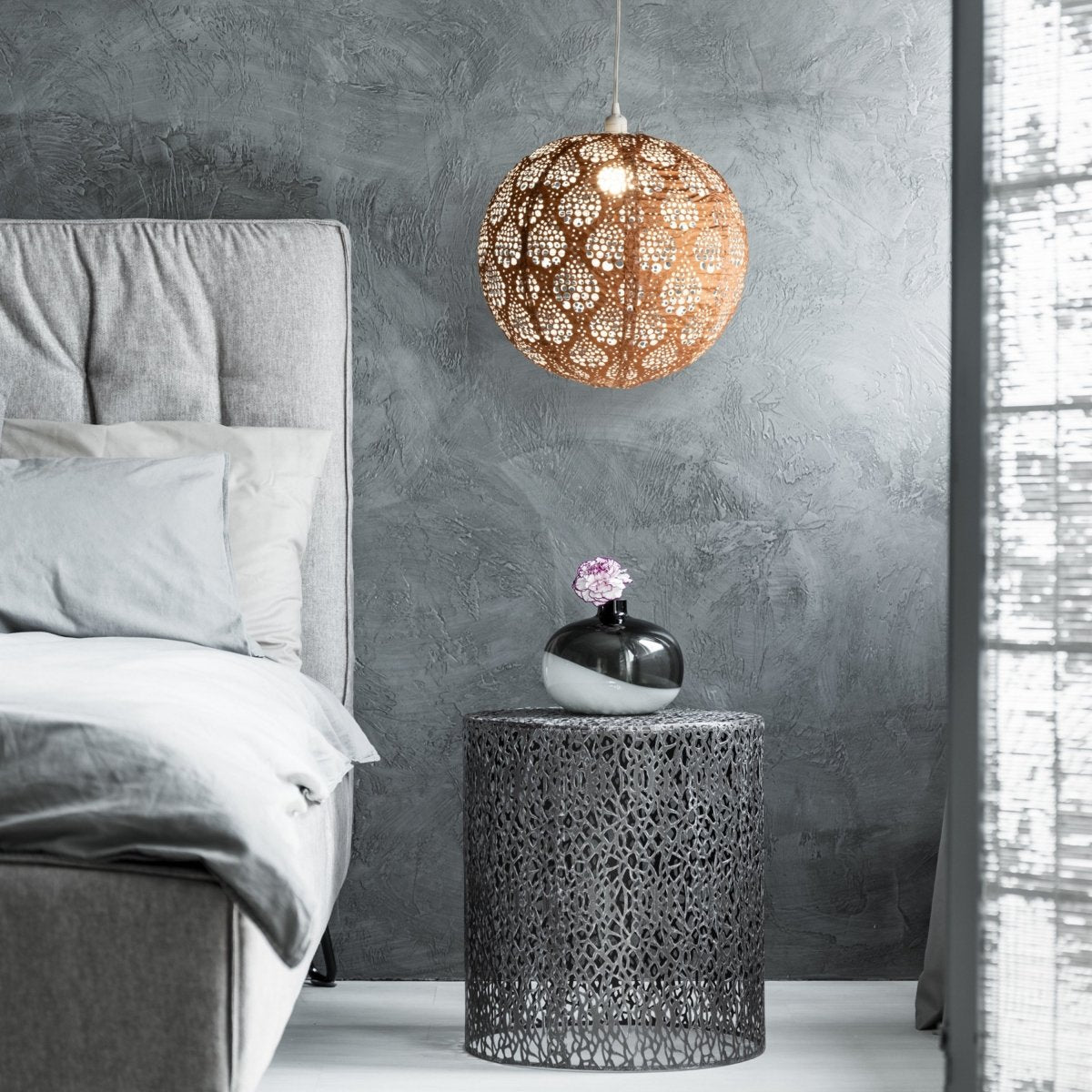 Soji Stella Nova Dewdrop Copper - 18" Indoor / Outdoor Pendant Lamp (120V) - Napa Valley Wildflower Co.