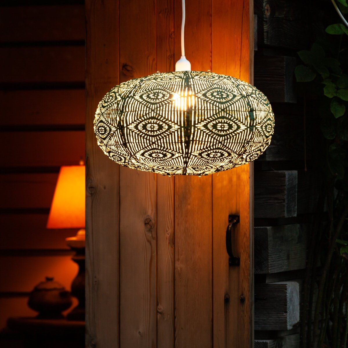 Soji Stella Nova Starbeam Evergeen - 20" Indoor / Outdoor Pendant Lamp (120V) - Napa Valley Wildflower Co.