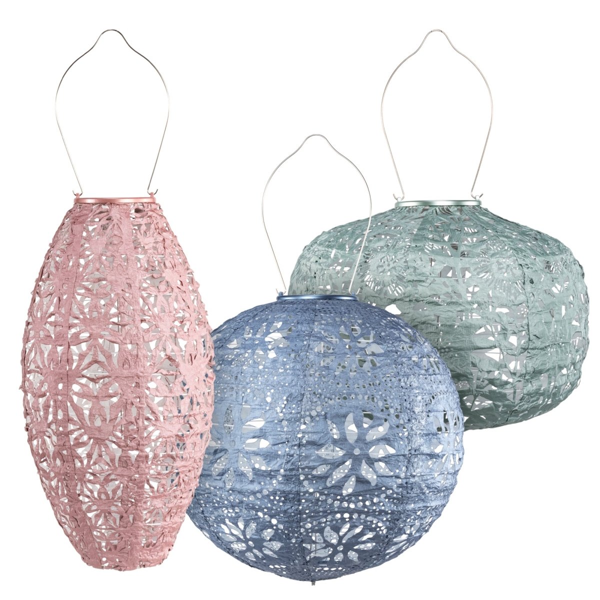 Soji™ Stella Pastel Multi - Shape Solar Lantern 3 - Pack - Napa Valley Wildflower Co.