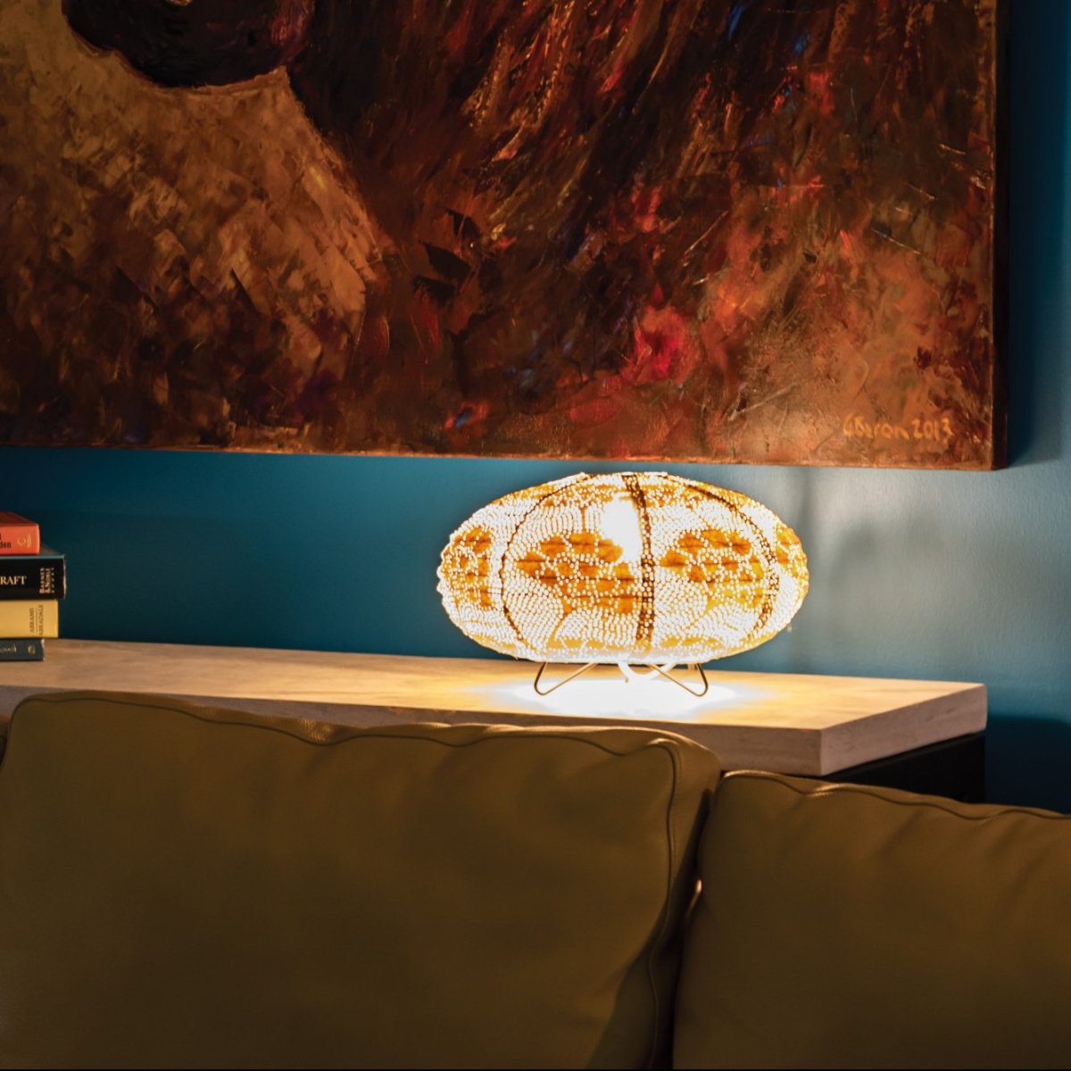 Soji Stella Solace Oval Yarrow Table Lamp (120V - Indoor use only) - Napa Valley Wildflower Co.