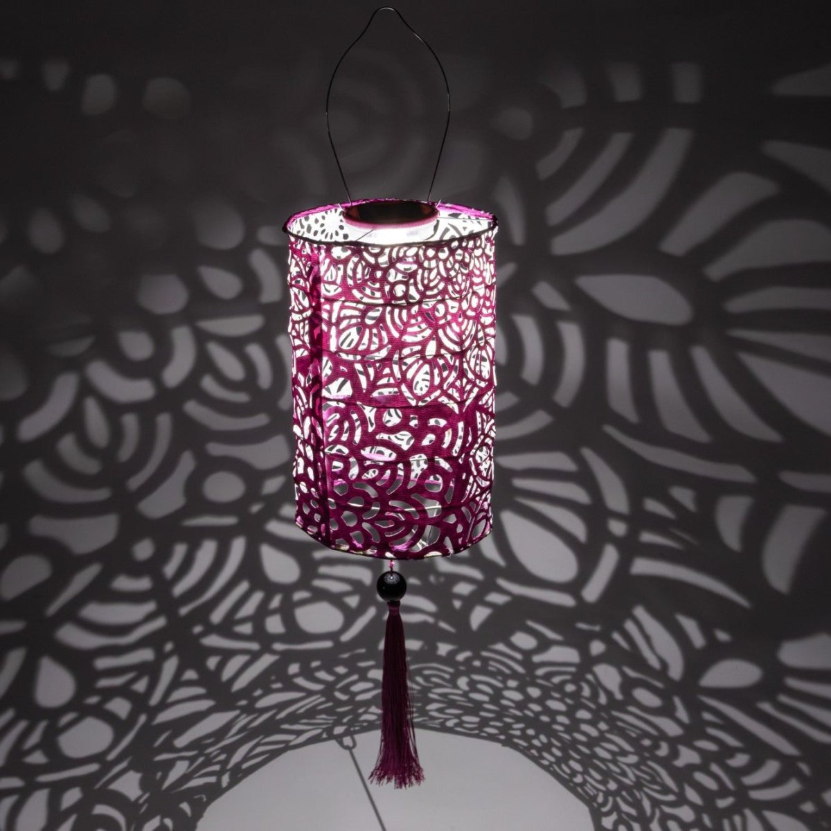 Soji Stella - Tassel Cylinder - 7.5" Solar Lantern - Napa Valley Wildflower Co.
