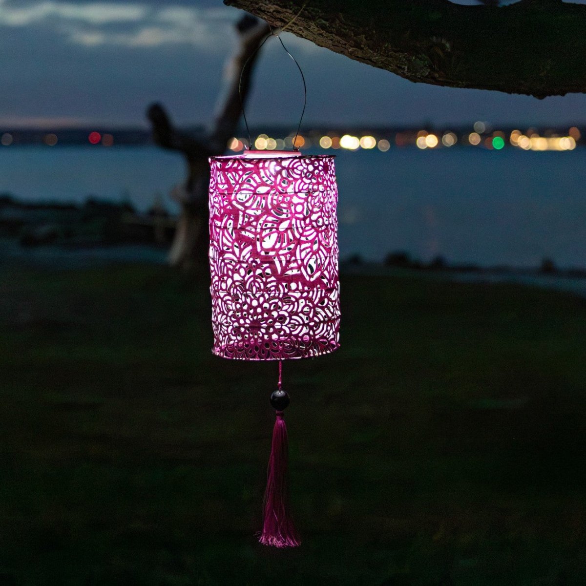 Soji Stella - Tassel Cylinder - 7.5" Solar Lantern - Napa Valley Wildflower Co.