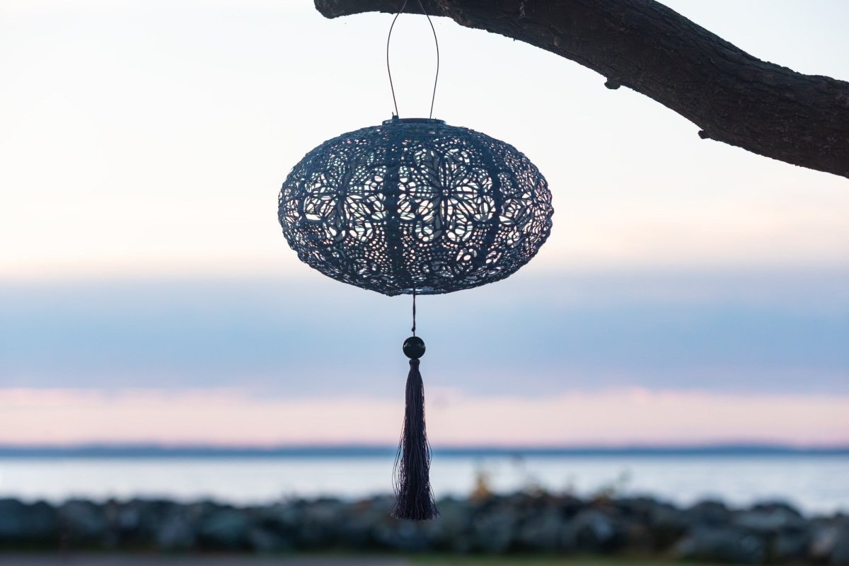 Soji Stella - Tassel Oval - 14" Solar Lantern - Napa Valley Wildflower Co.