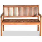 Solid Wood Garden Bench – 2 - Person Eucalyptus Patio Bench with Curved Back & Wide Armrests - Napa Valley Wildflower Co.