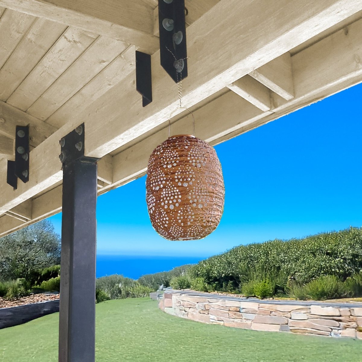 Stella Luxe Barrel Dewdrop Copper LED Lantern (Battery Powered) - Napa Valley Wildflower Co.