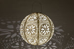 Stella Luxe Globe Boho Pearl 12" LED Lantern (Battery Powered) - Napa Valley Wildflower Co.
