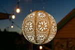 Stella Luxe Globe Boho Pearl 12" LED Lantern (Battery Powered) - Napa Valley Wildflower Co.