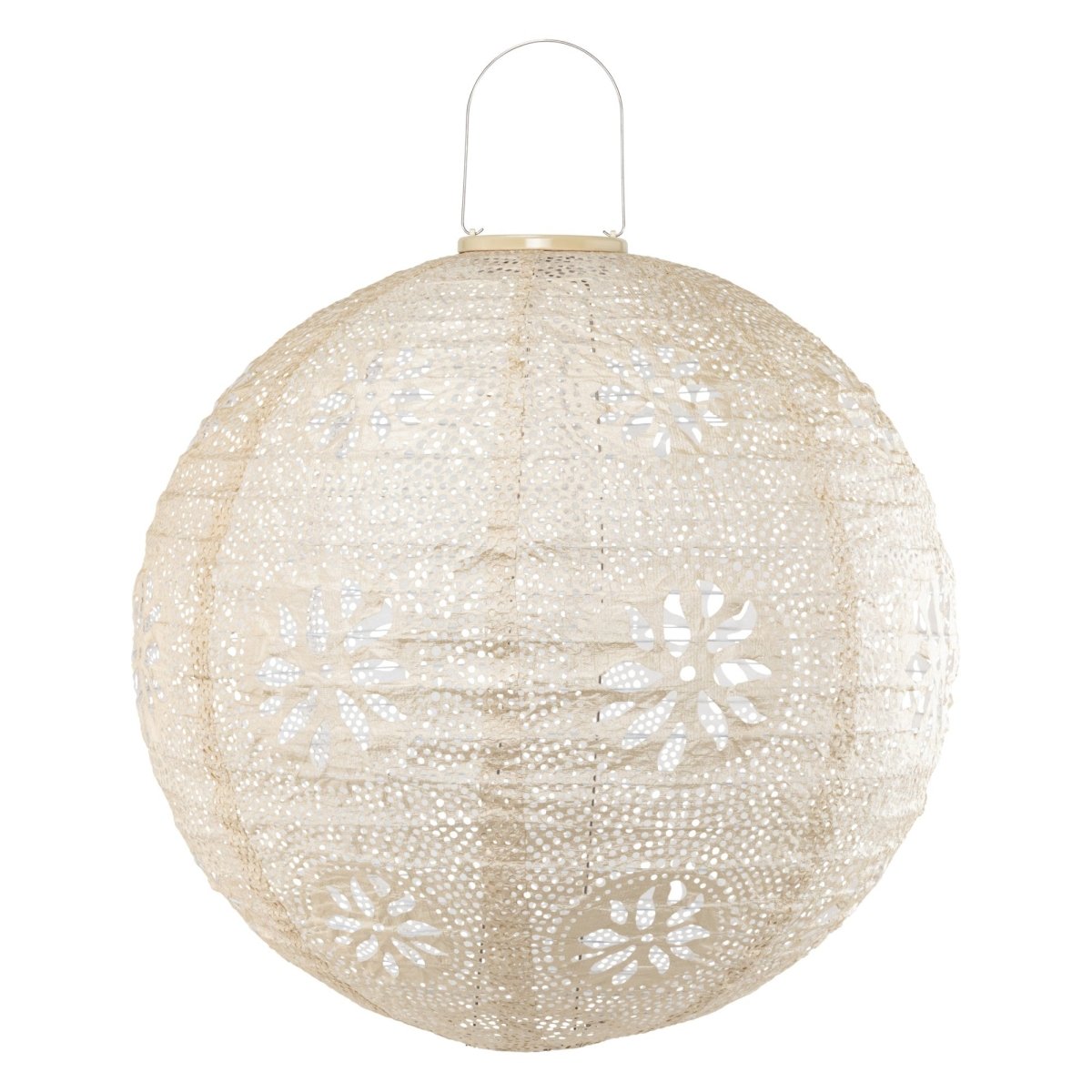 Stella Luxe Globe Boho Pearl 18" LED Lantern (Battery Powered) - Napa Valley Wildflower Co.