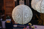 Stella Luxe Globe Boho Pearl 18" LED Lantern (Battery Powered) - Napa Valley Wildflower Co.