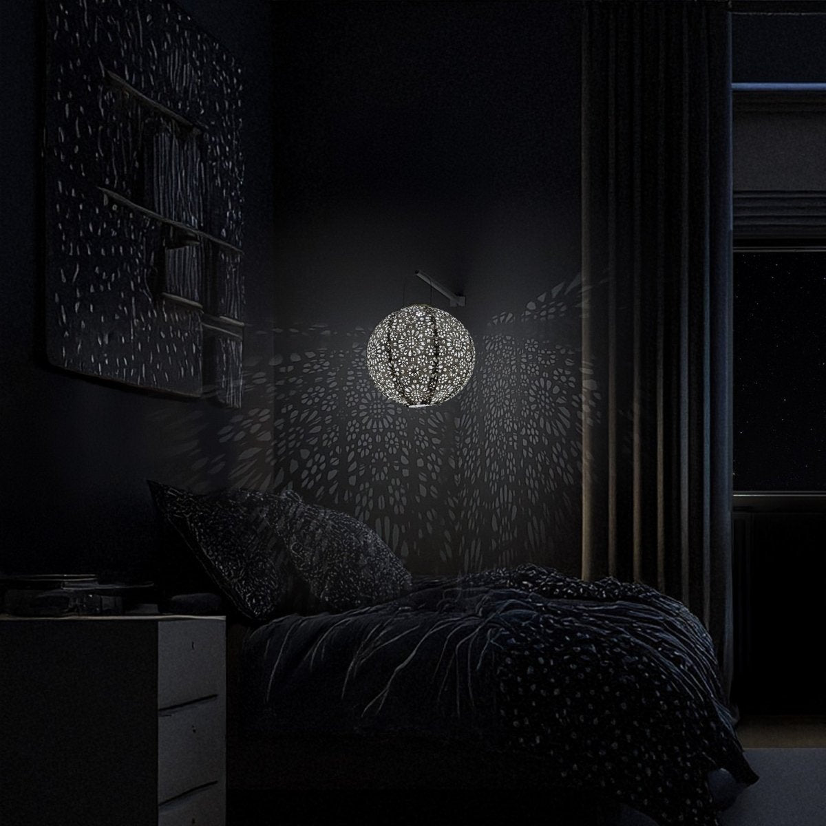 Stella Luxe™ Globe Chantilly Lace Porcelain LED Lantern - Napa Valley Wildflower Co.