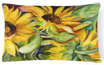 Sunflower Print Canvas Fabric Decorative Pillow 12x16 - Napa Valley Wildflower Co.