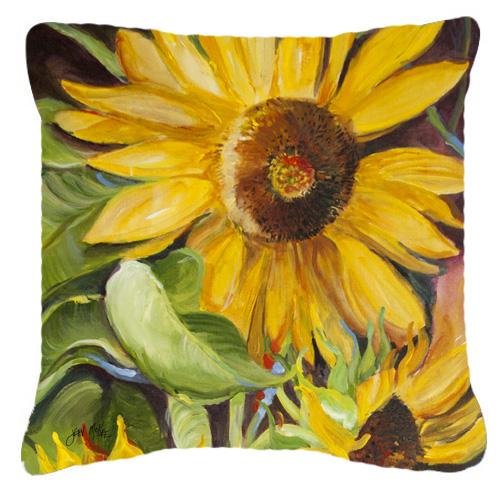 Sunflower Print Canvas Fabric Decorative Pillow 18x18 - Napa Valley Wildflower Co.