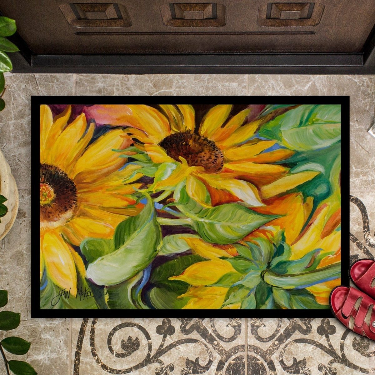 Sunflower Print Doormat 24x36 - Napa Valley Wildflower Co.