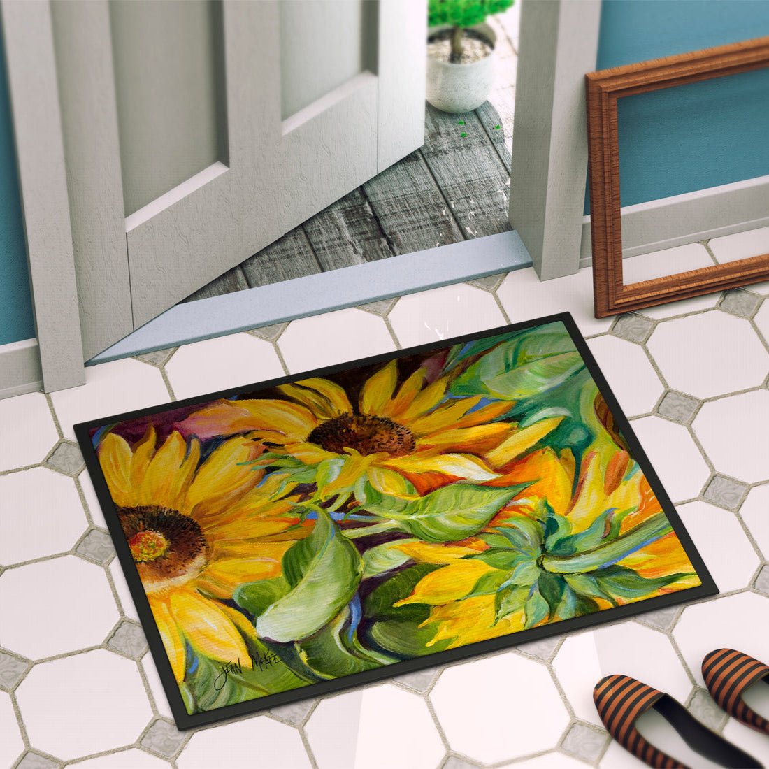 Sunflower Print Doormat 24x36 - Napa Valley Wildflower Co.
