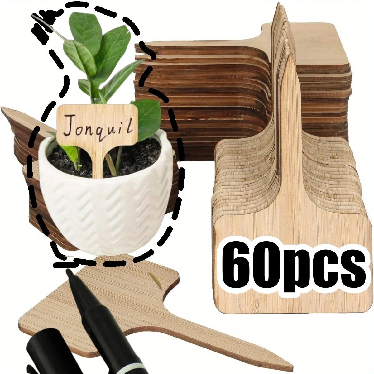 T - Type Bamboo Plant Label Stakes - Napa Valley Wildflower Co.