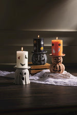 Terracotta Halloween Pillar Candle Holders | 3 Styles - Napa Valley Wildflower Co.