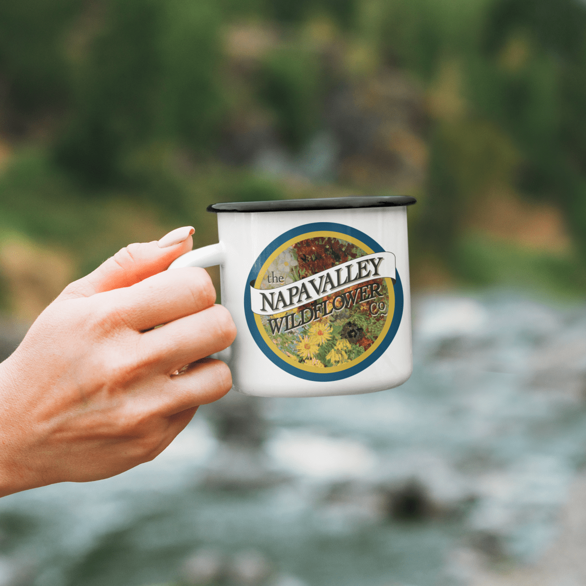 The Classic Camp Mug | 10 oz. (Black Rim) - Napa Valley Wildflower Co.