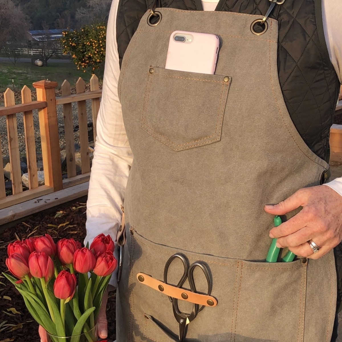 The Gardener's Waxed Canvas Apron - Napa Valley Wildflower Co.